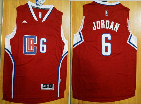 Men Los Angeles Clippers 6 Jordan Red Adidas NBA Jerseys